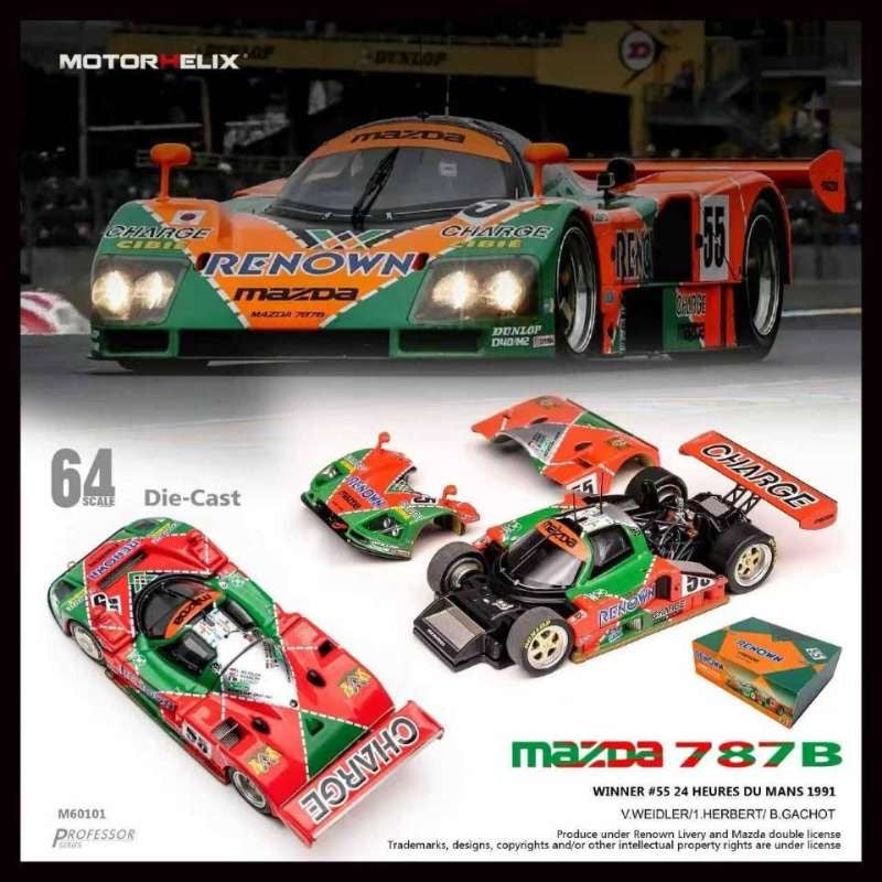 Motorhelix 1:64 Mazda 787B Reown 1991 Le Mans 24hrs Winner