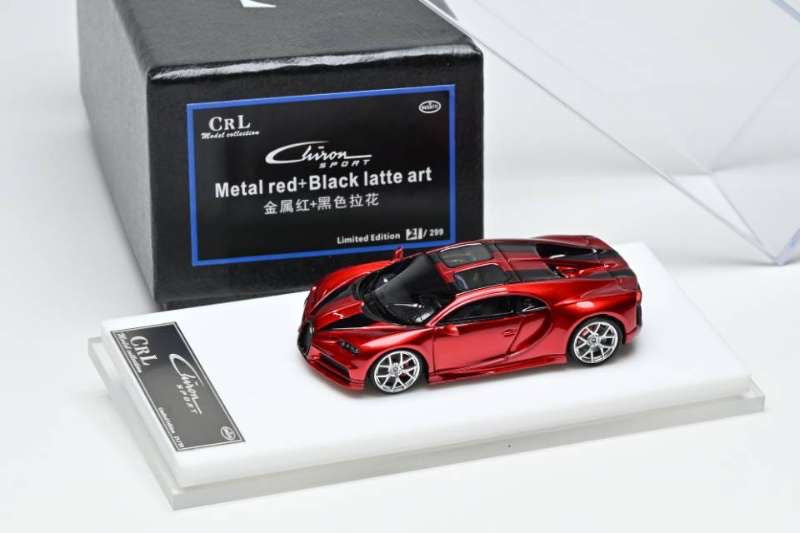 CRL 1:64 Bugatti Chiron Sport (Red/Black Stripe)