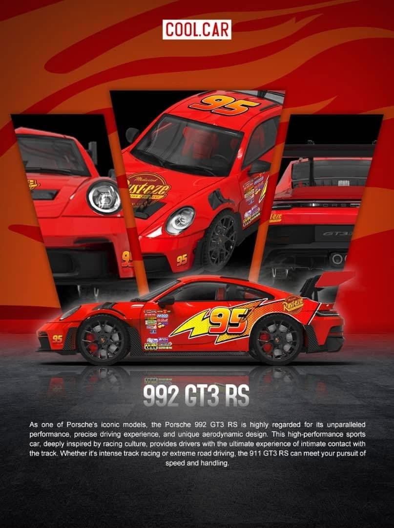Cool Car 1:64 Porsche 992 GT3 RS (Lightning McQueen)