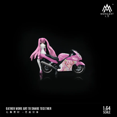 Moreart 1:64 Pink Anime Motorcycle Girl