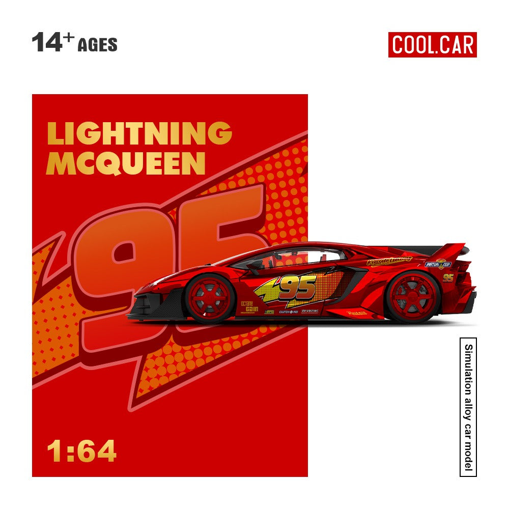 PREORDER Cool Car 1:64 Lamborghini Aventador GT EVO LBWK 'Lightning McQueen'