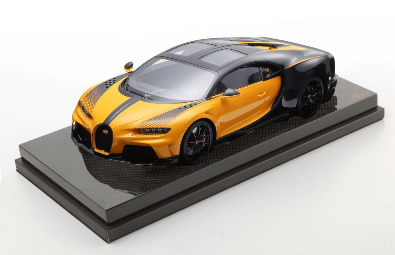 PREORDER MR Collection 1:18 Bugatti Chiron Super Sport (Nocturne/Yellow)