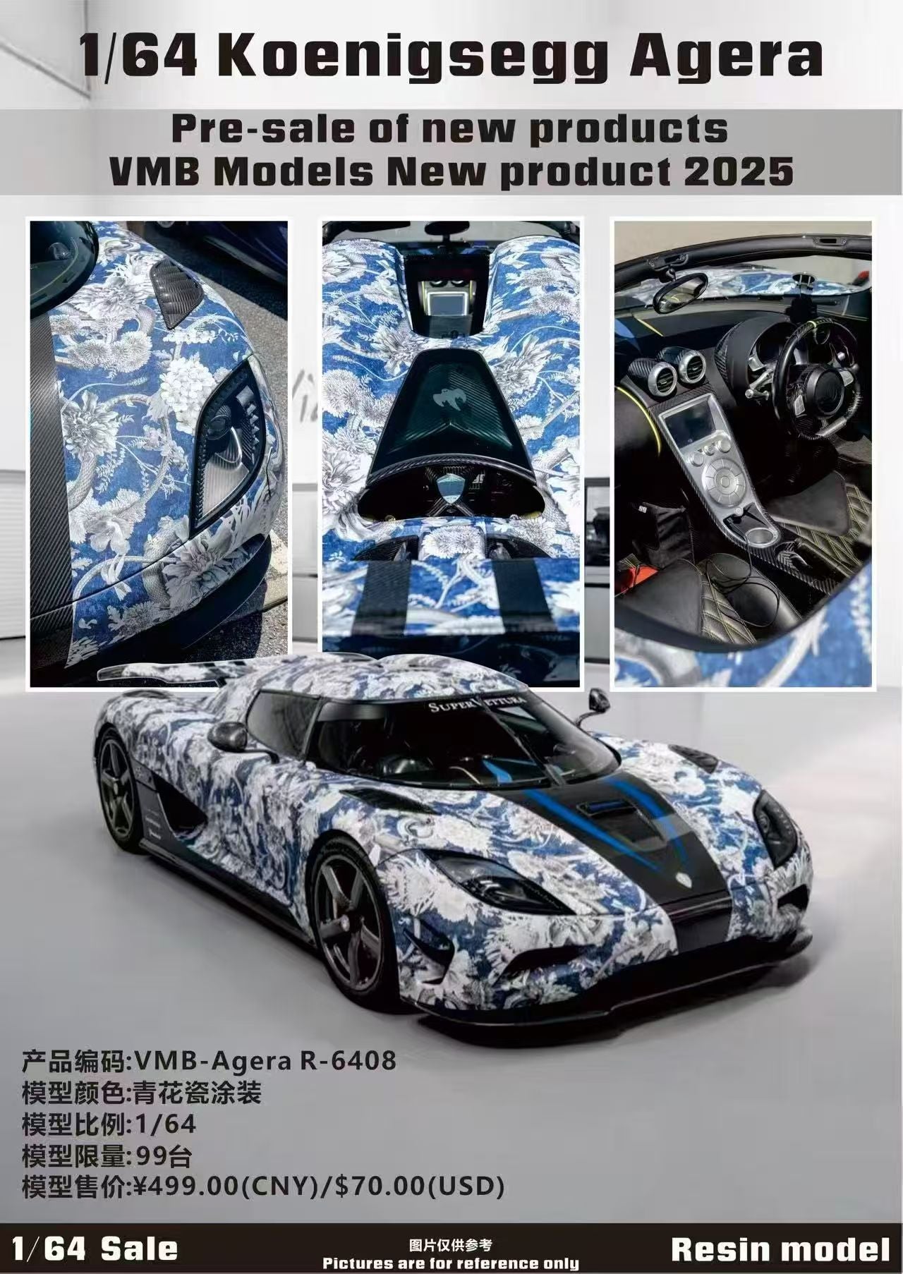 PREORDER VMB 1:64 Koenigsegg Agera Porcelain Livery