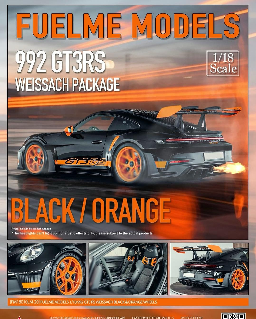 PREORDER Fuelme Models 1:18 Porsche 992 GT3 RS Weissach Package