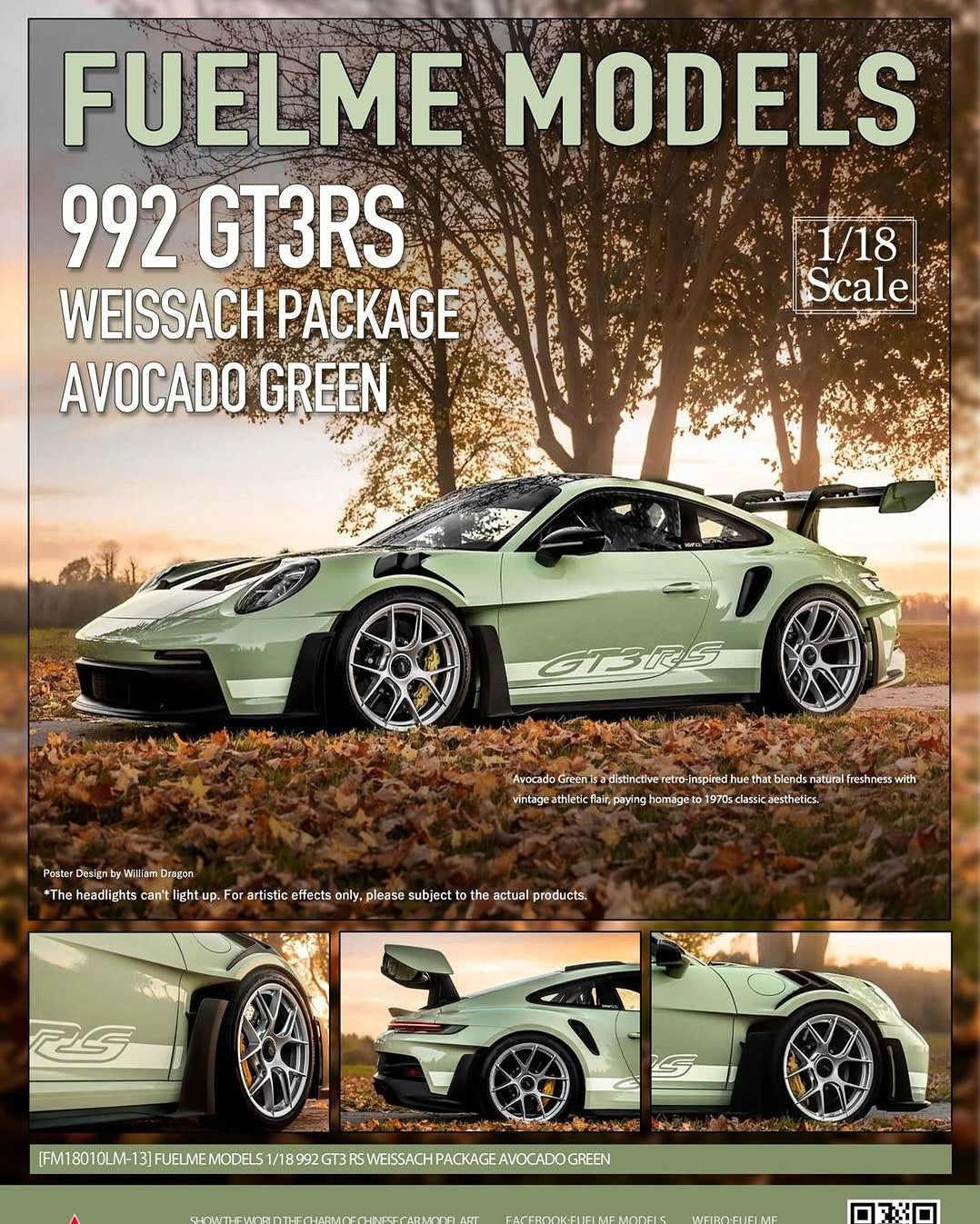 PREORDER Fuelme Models 1:18 Porsche 992 GT3 RS Weissach Package