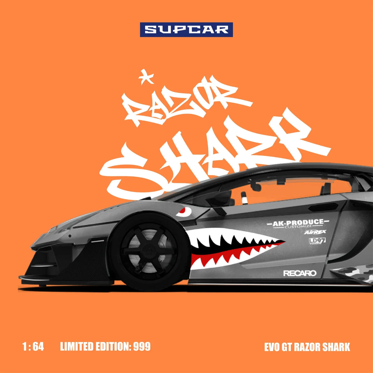SUPCAR 1:64 Lamborghini Aventador GT EVO LBWK 'Shark Mouth'