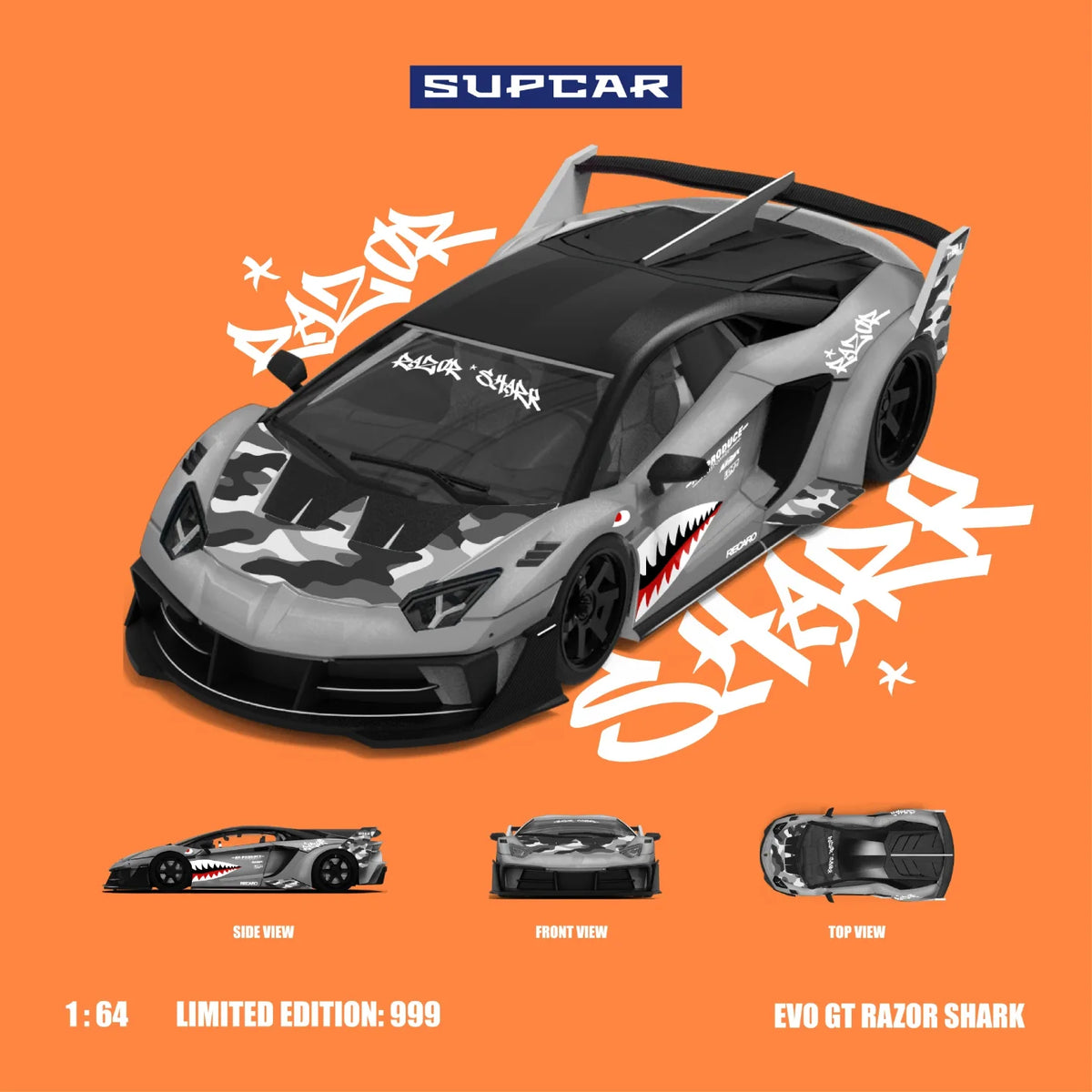 SUPCAR 1:64 Lamborghini Aventador GT EVO LBWK 'Shark Mouth'