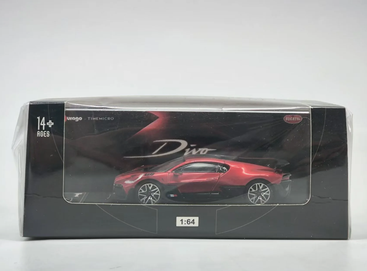 Time Micro x Bburago 1:64 Bugatti Divo (Metallic Red)