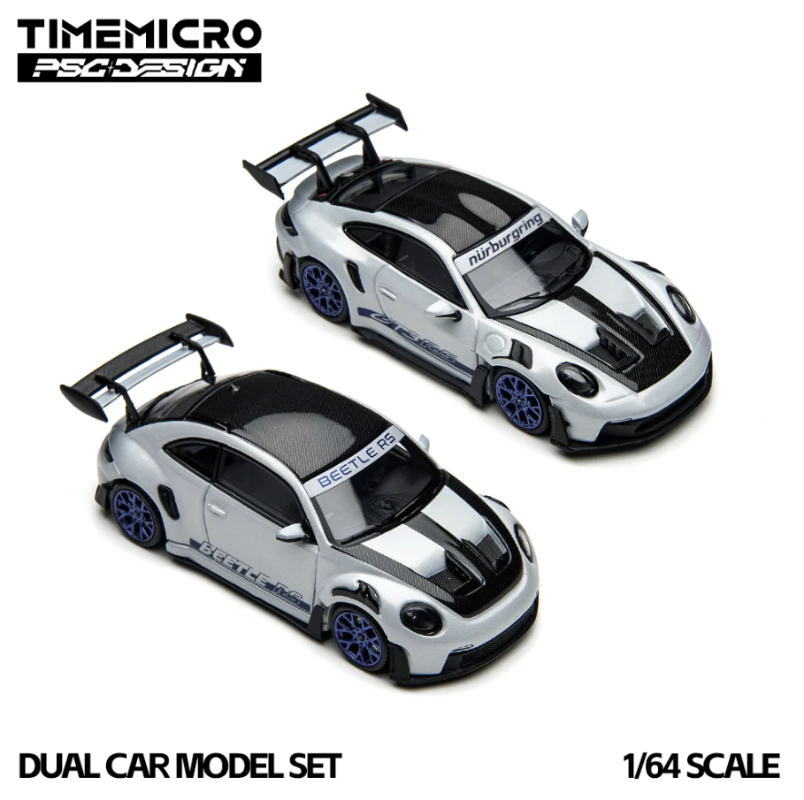 Time Micro x PSC Design 1:64 Porsche 992 GT3 RS & VW Beetle RS