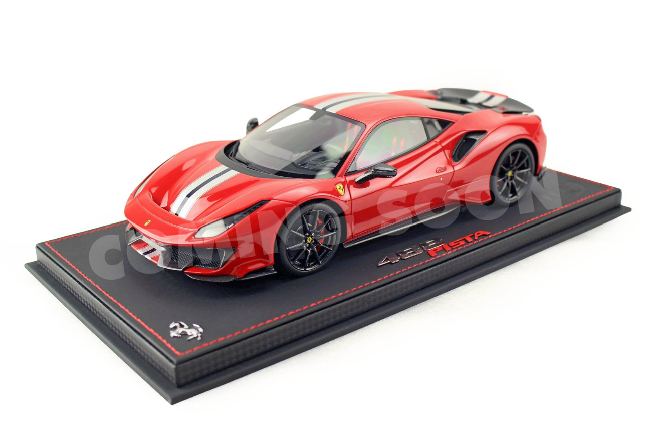PREORDER BBR 1:18 Ferrari 488 Pista (Rosso Corsa with Carbon wheels and wing) - OPEN/CLOSE