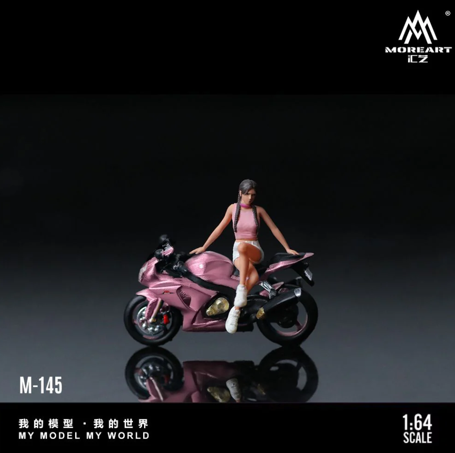 MoreArt 1:64 Suzuki Peach Pink Motorcycle Girl
