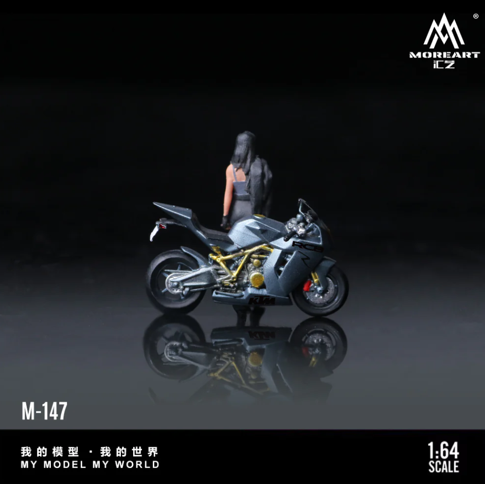 MoreArt 1:64 KTM1190 Grey Pretty Girl Motorcycle Doll