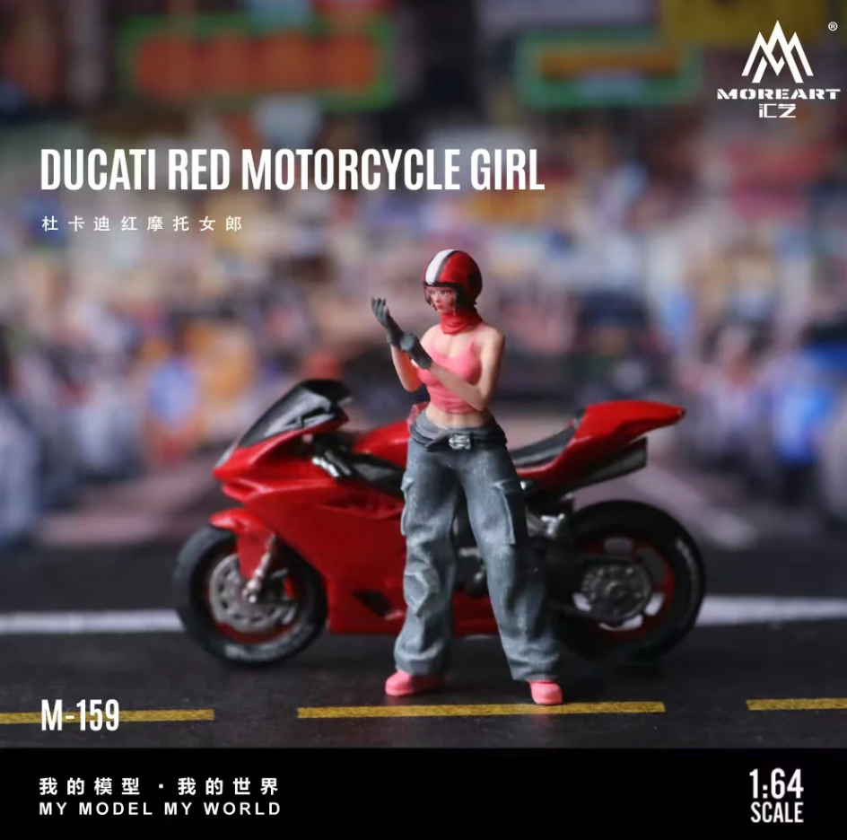 MoreArt 1:64 DUCATI RED BLUE MOTORCYCLE GIRL (2 Colours)