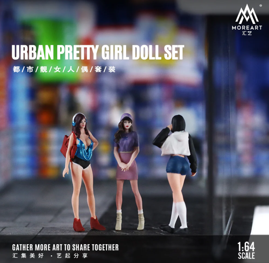 MoreArt 1:64 URBAN PRETTY GIRL DOLL SET