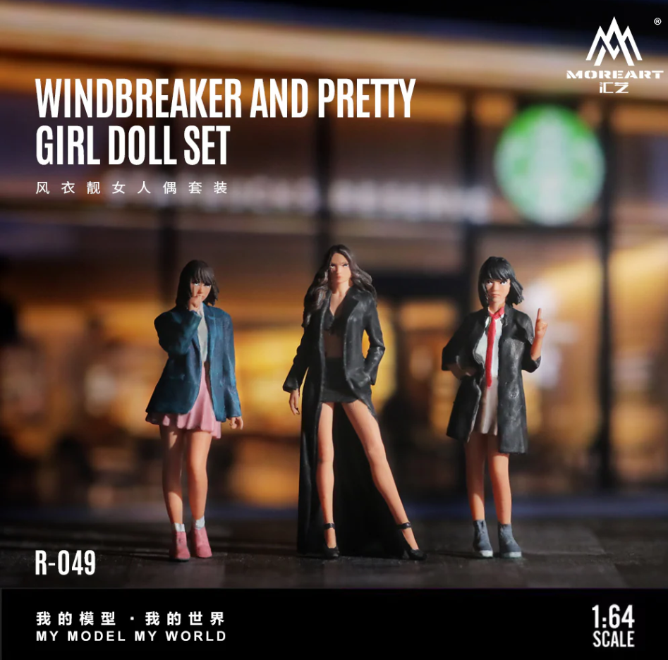 MoreArt 1:64 WINDBREAKER AND PRETTY GIRL DOLL SET
