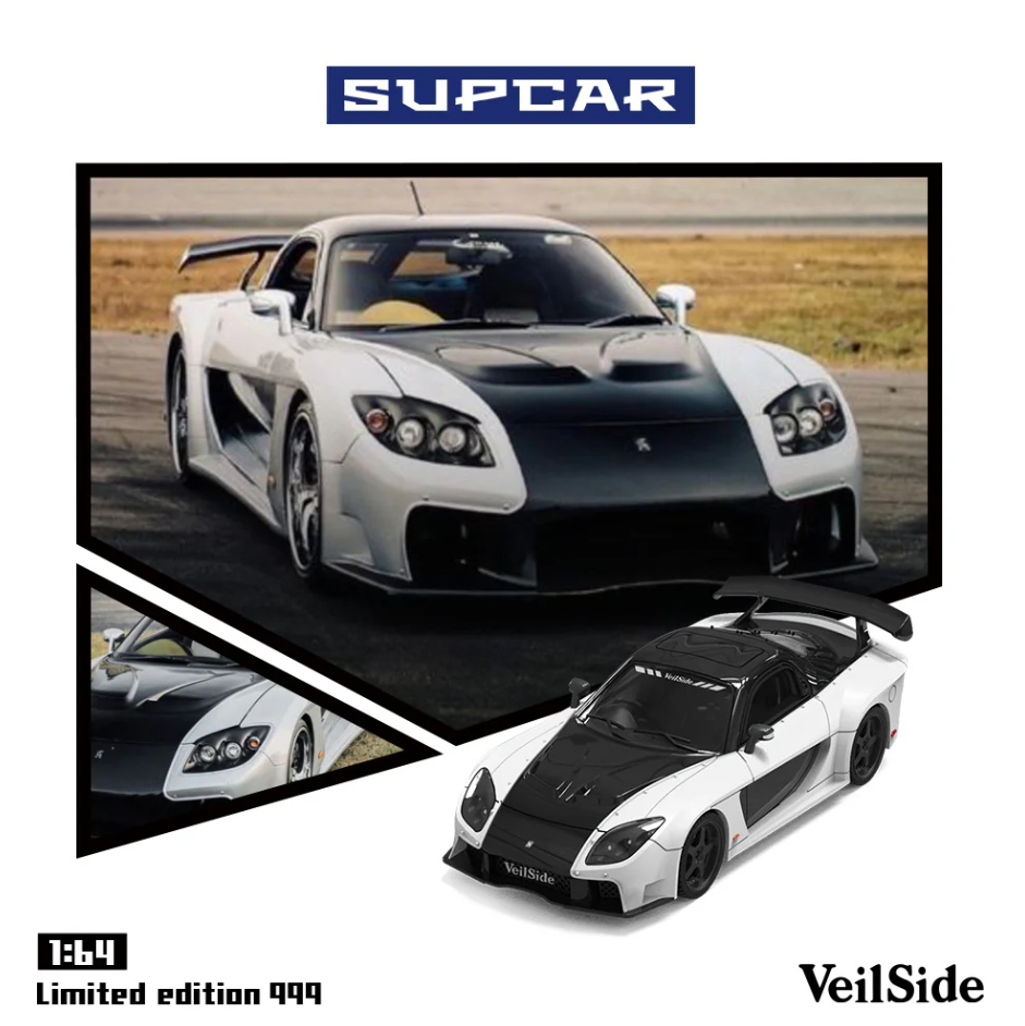 SUPCAR 1:64 Mazda RX-7 Veilside (White/Pink)