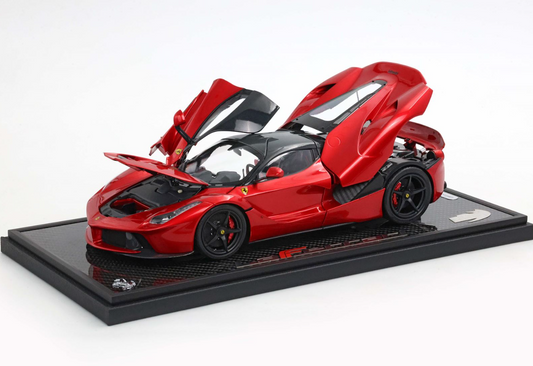 PREORDER BBR 1:18 Ferrari Laferrari (Rosso F1 2007 Black Roof) - Carbon Base