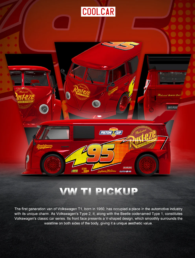 Cool Car 1:64 Volkswagen Pickup Truck T1 (Lightning McQueen)
