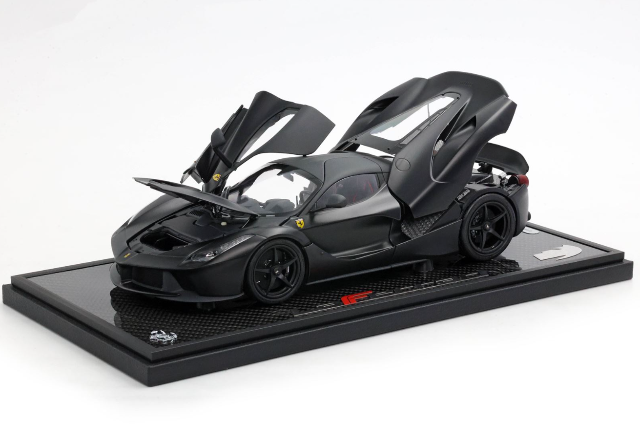PREORDER BBR 1:18 Ferrari Laferrari 'Open Diecast' (Matt Black) COFFRET