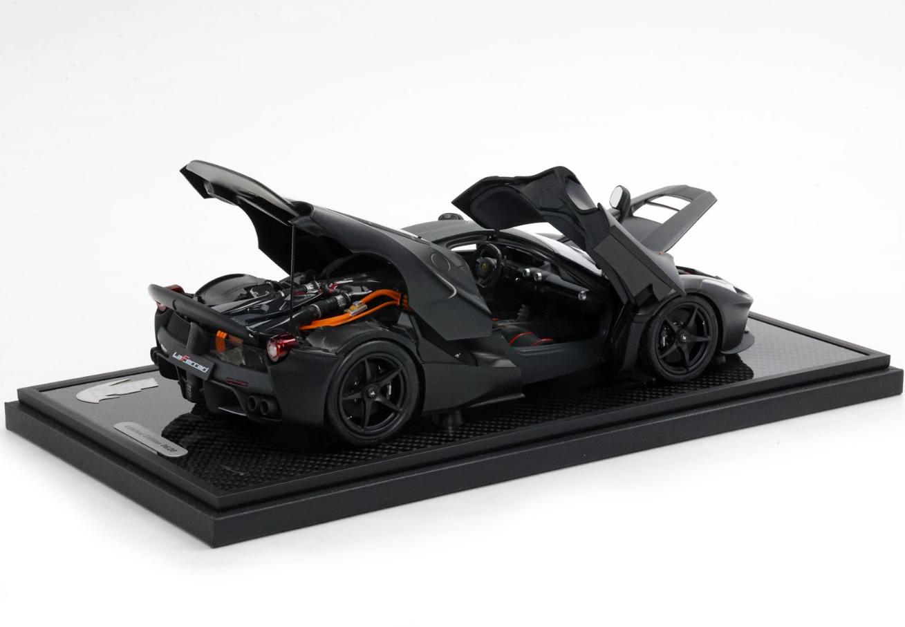 PREORDER BBR 1:18 Ferrari Laferrari 'Open Diecast' (Matt Black) COFFRET