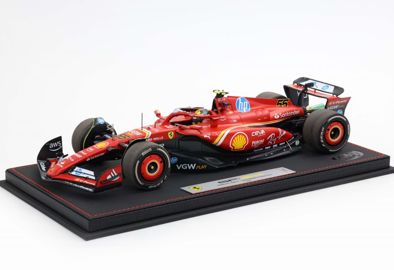 BBR 1:18 Ferrari SF24 ITALIAN GP 2024 - Monza Sainz 4th position (Luxury Pack)