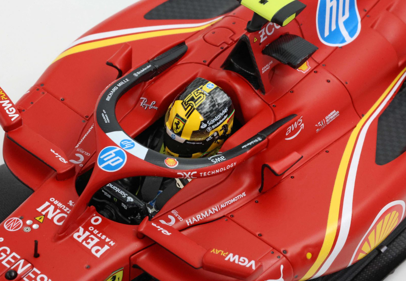 BBR 1:18 Ferrari SF24 ITALIAN GP 2024 - Monza Sainz 4th position (Luxury Pack)