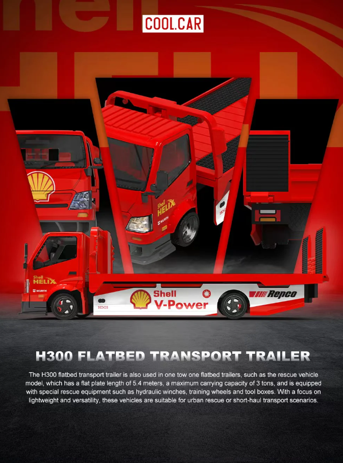 PREORDER Cool Car 1:64 Hino H300 Transport Trailer (SHELL HELIX)