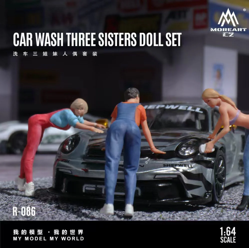 PREORDER MoreArt 1:64 Car Wash 3 Sisters Doll Set
