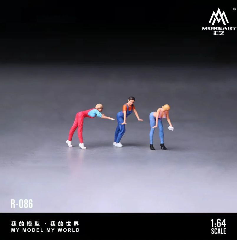 PREORDER MoreArt 1:64 Car Wash 3 Sisters Doll Set