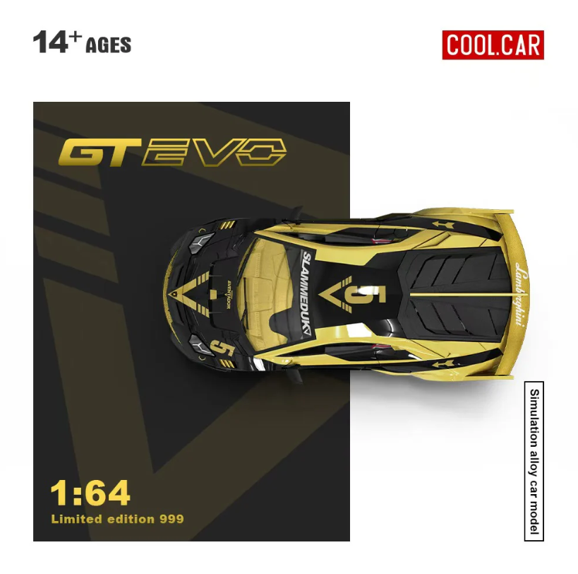 Cool Car 1:64 Lamborghini Aventador GT EVO LBWK V5 (Black/Gold)