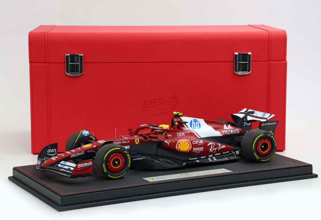 PREORDER BBR 1:18 Ferrari SF25 F1 China GP - WINNER HAMILTON - SPECIAL COFFRAIN
