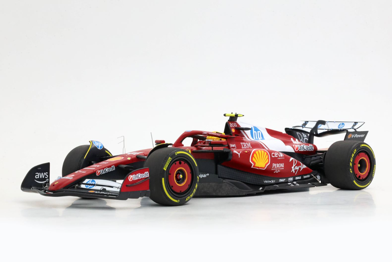 PREORDER BBR 1:18 Ferrari SF25 F1 China GP - WINNER HAMILTON - SPECIAL COFFRAIN