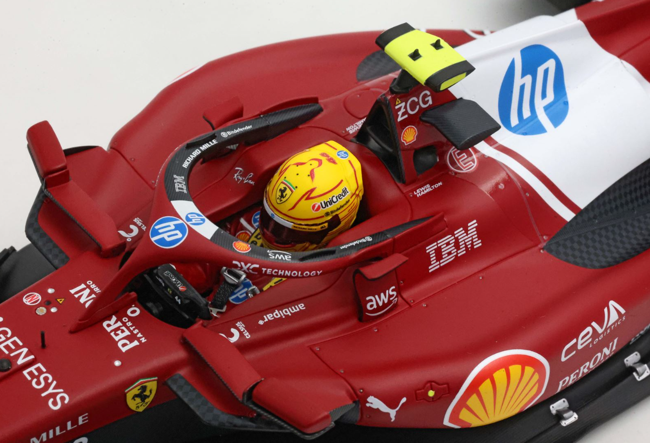 PREORDER BBR 1:18 Ferrari SF25 F1 China GP - WINNER HAMILTON - SPECIAL COFFRAIN
