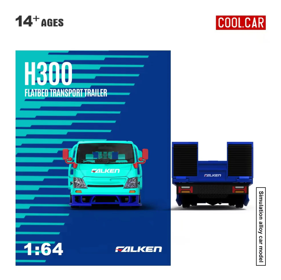 PREORDER Cool Car 1:64 Hino H300 Transport Trailer (Falken)