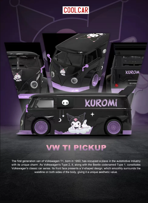 PREORDER Cool Car 1:64 Volkswagen T1 Pickup 'Kuromi'