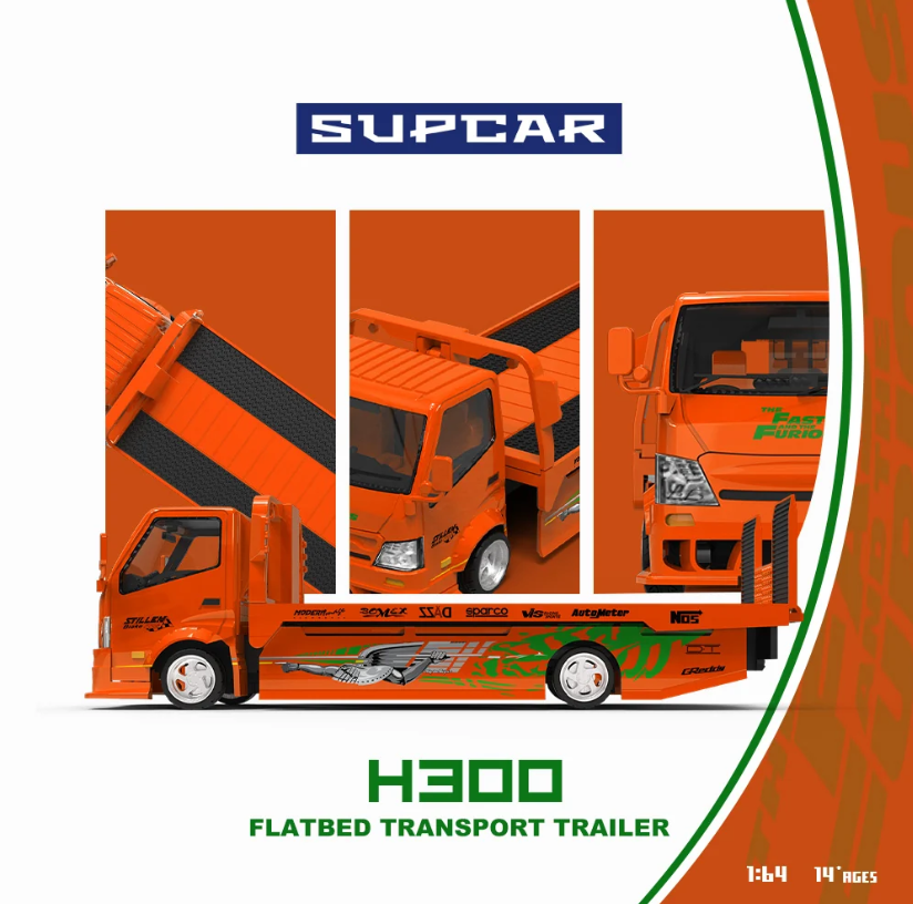 PREORDER SUPCAR 1:64 Hino H300 Transport Trailer Truck 'Fast & Furious'