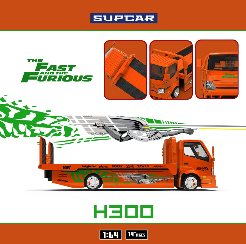 PREORDER SUPCAR 1:64 Hino H300 Transport Trailer Truck 'Fast & Furious'