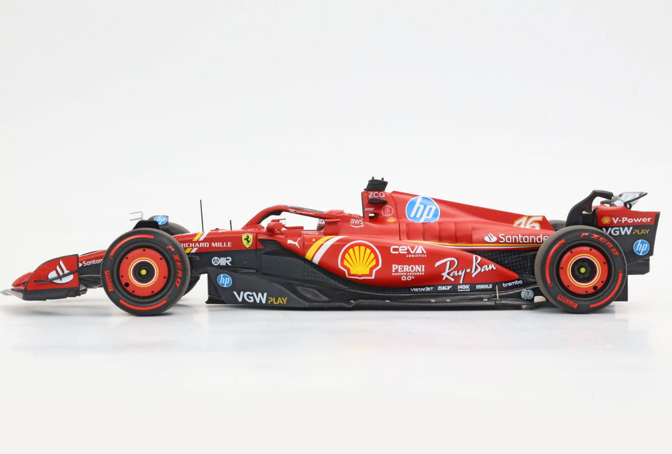 BBR 1:18 Ferrari SF24 MONACO GP 2024 (Leclerc pole position tyres)