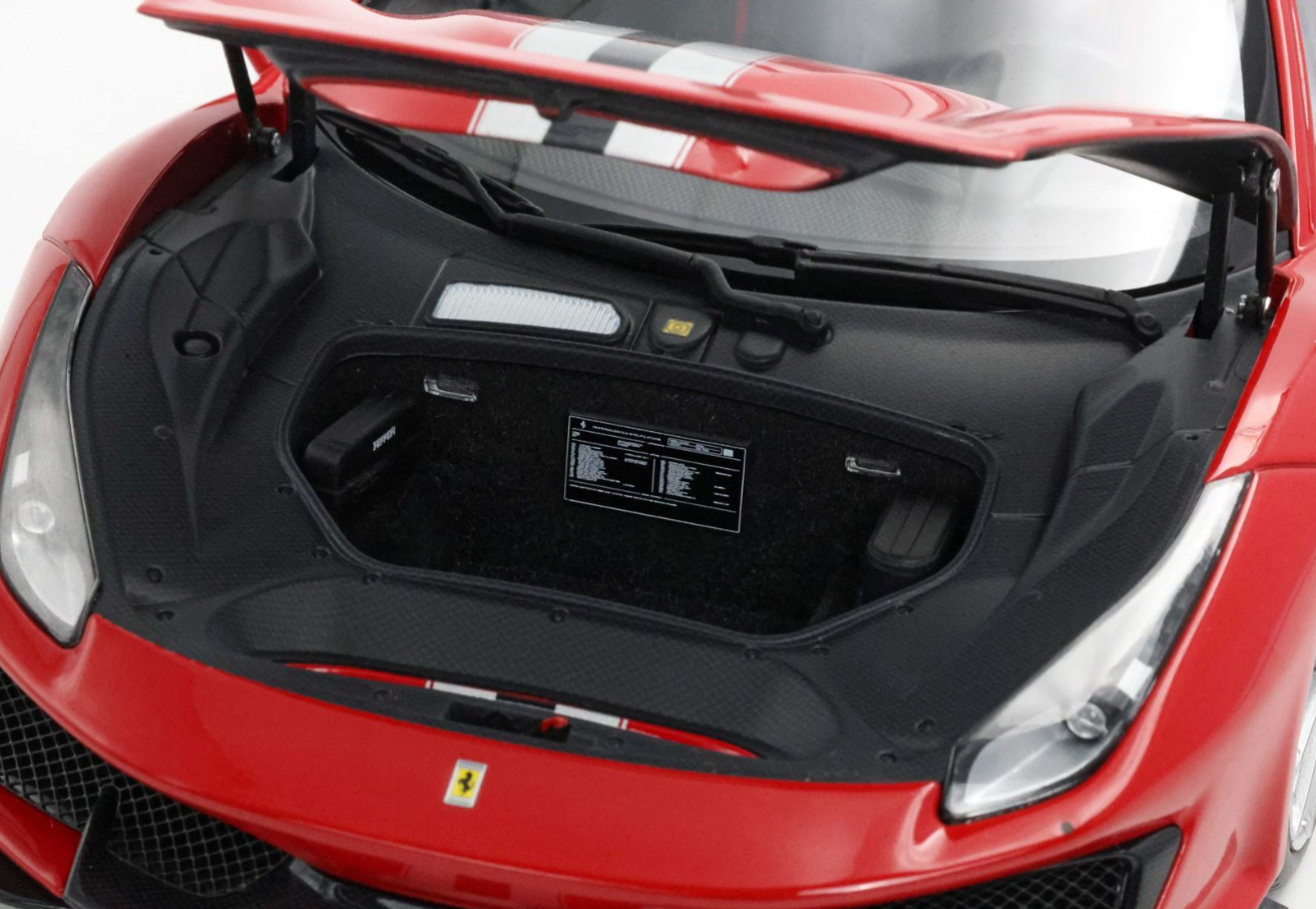 PREORDER BBR 1:18 Ferrari 488 Pista 'Open/Close' (Rosso Corsa w/ Stripe)