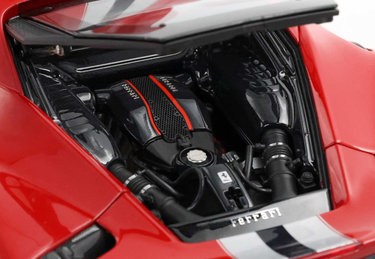 PREORDER BBR 1:18 Ferrari 488 Pista 'Open/Close' (Rosso Corsa w/ Stripe)