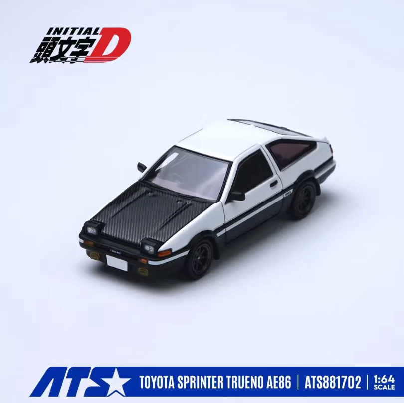 ATS 1:64 Toyota Sprinter AE86 Initial D (White/Carbon Bonnet)