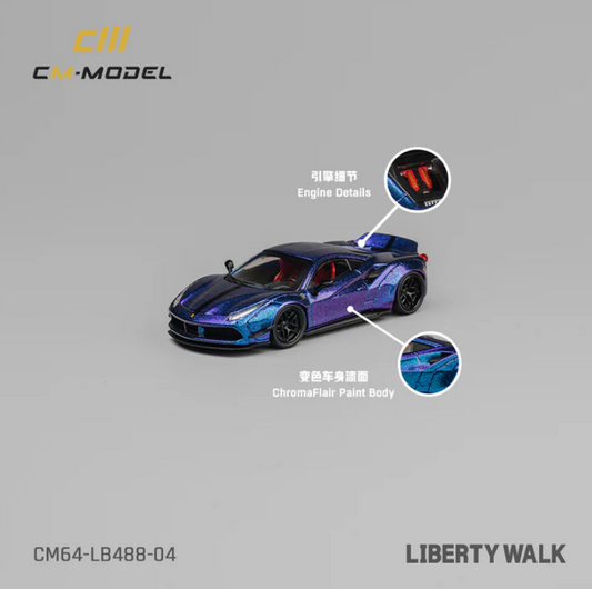 CM Model 1:64 Ferrari 488 GTB LBWK LB (Chameleon)