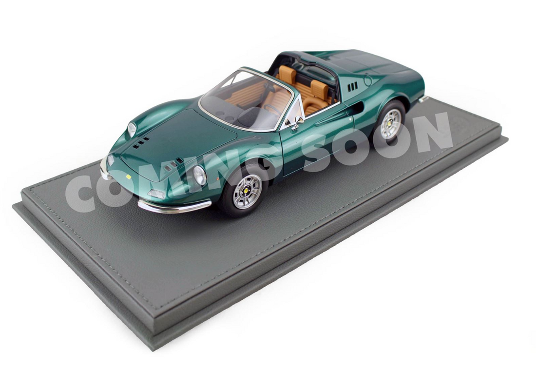 Miniature BBR 1/18 Ferrari Dino 246 GTS 1972 - Azzurro Dino/Beige - Sous Vitrine
