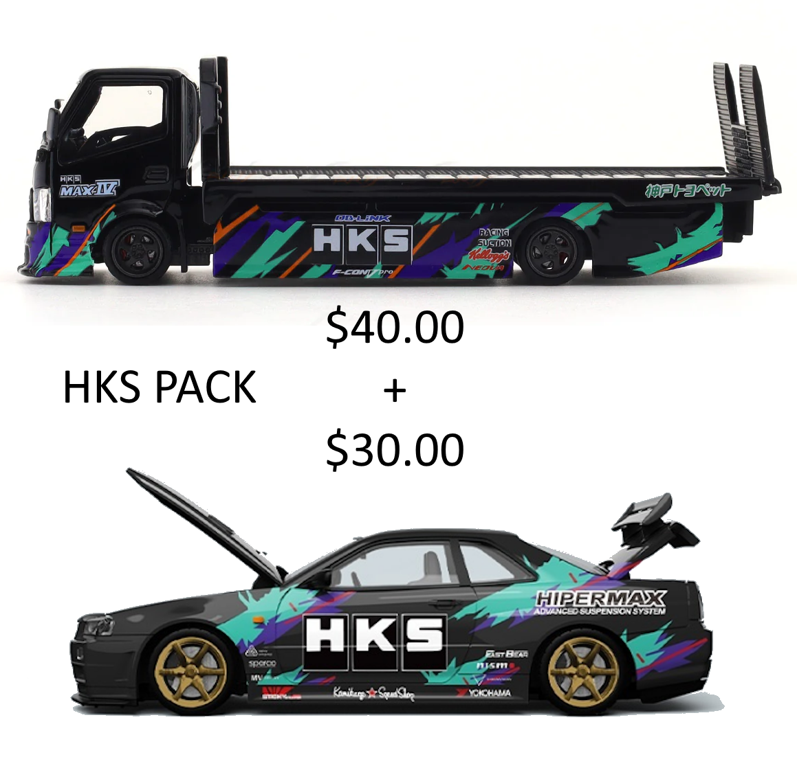 TimeMicro 1:64 Hino 300 + CoolArt 1:64 R34 SPECIAL PACK