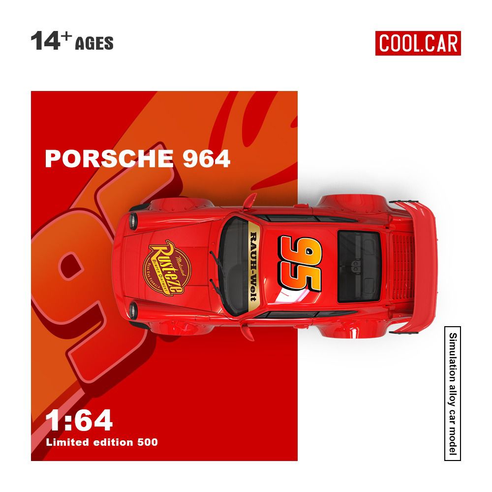 [PRE-ORDER] Cool Car 1:64 Porsche 964 RWB 'Lightning McQueen'