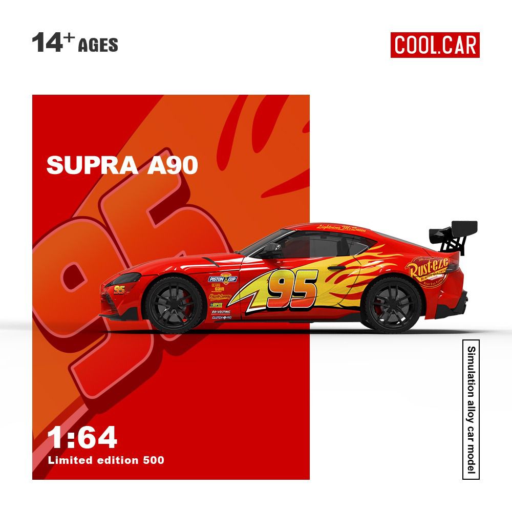 [PRE-ORDER] Cool Car 1:64 Toyota Supra A90 'Lightning McQueen'