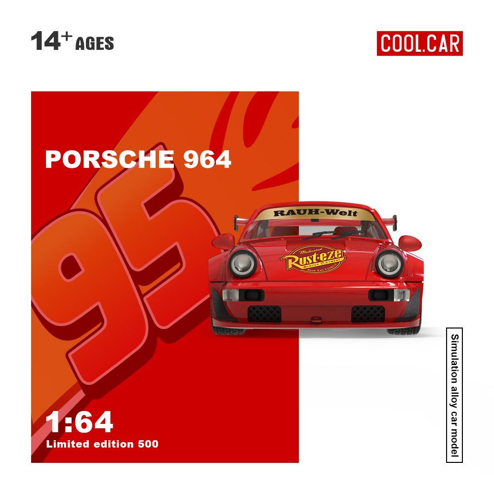 [PRE-ORDER] Cool Car 1:64 Porsche 964 RWB 'Lightning McQueen'