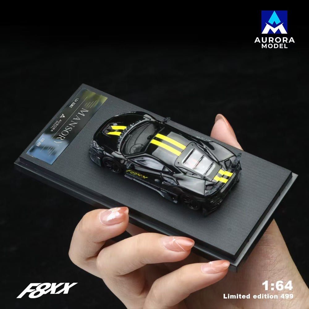 Aurora Model 1:64 Mansory F8XX (Black/Yellow Stripe)