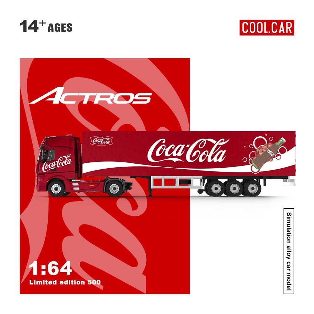 PREORDER Cool Car 1:64 Scania Actros Container Truck - Coca Cola