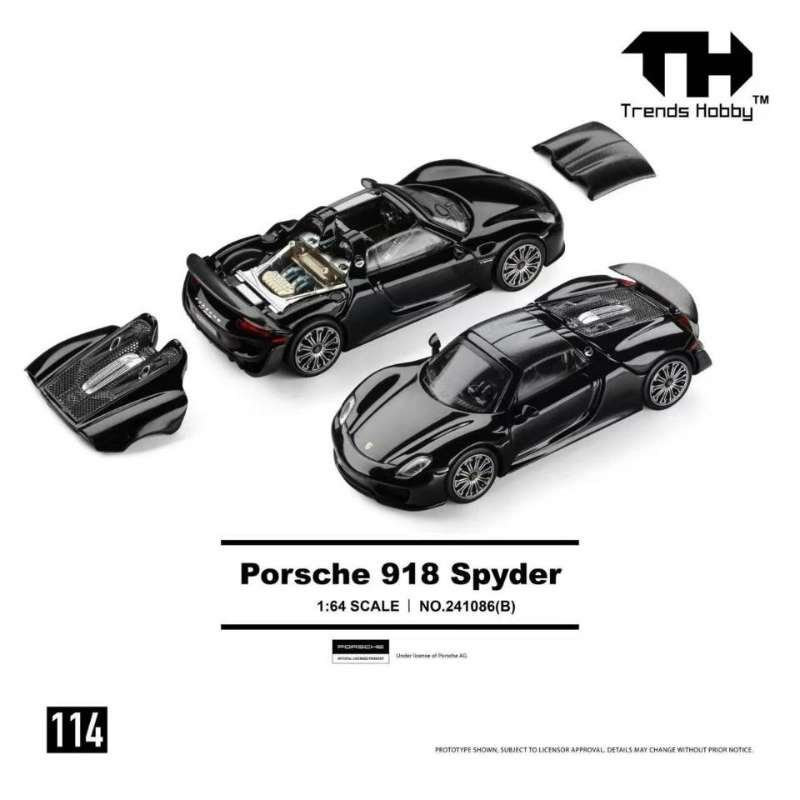 PREORDER Trends Hobby TH 1:64 Porsche 918 Spyder (Acid Green/Metallic Black)